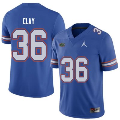 Men's Florida Gators #36 Robert Clay NCAA Jordan Brand Royal Authentic Stitched College Football Jersey VTQ7762VY